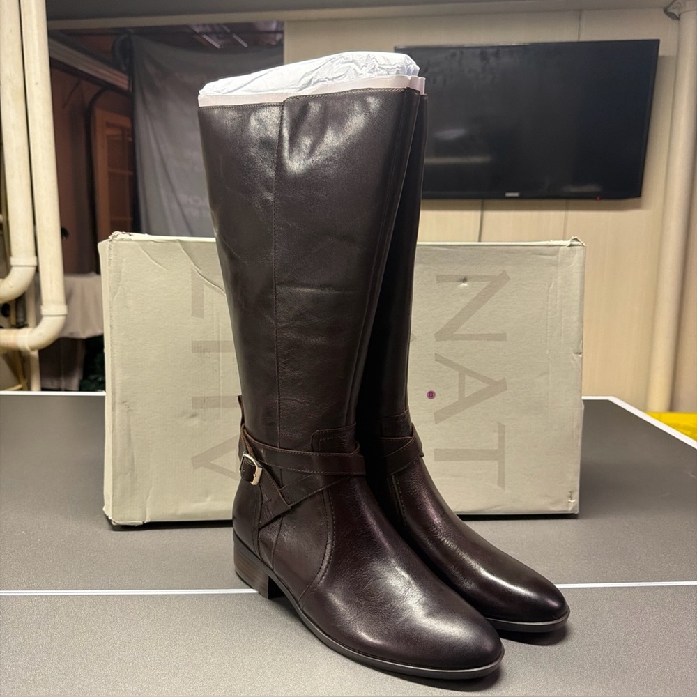 Naturalizer Rena2 Women's Dark Brown Riding Boots NWB Sz 11